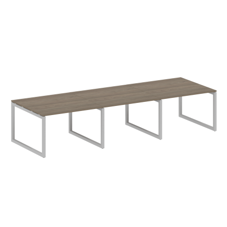 Metal System Quattro Переговорный стол (3 столешницы) на О-оразном м/к 50БО.ПРГ-3.2 Вяз Благородный/Металл Серый 3600*1235*750