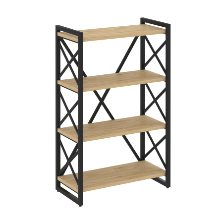 Loft Стеллаж на рег. опорах-4 полки VR.L-MST.O-4.8 Тиквуд Светлый/Металл Черный 800*400*1280