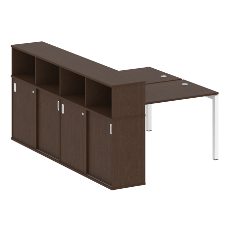 Metal System Quattro Рабочая станция с шкафом-купе на П-образном м/к 50БП.РС-СШК-4.2 Т Венге Цаво/Металл Белый 1610*2332*1098 Metal System Quattro Рабочая станция с шкафом-купе на П-образном м/к 50БП.РС-СШК-4.2 Т Венге Цаво/Металл Белый 1610*2332*1098