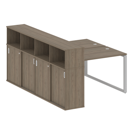 Metal System Рабочая станция с шкафом-купе на О-образном м/к БО.РС-СШК-4.2 Т Вяз Благородный/Металл Серый 1610*2332*1098 Metal System Рабочая станция с шкафом-купе на О-образном м/к БО.РС-СШК-4.2 Т Вяз Благородный/Металл Серый 1610*2332*1098