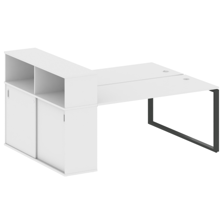Metal System Рабочая станция с шкафом-купе на О-образном м/к БО.РС-СШК-2.4 Т Белый/Металл Антрацит 2010*1475*1098 Metal System Рабочая станция с шкафом-купе на О-образном м/к БО.РС-СШК-2.4 Т Белый/Металл Антрацит 2010*1475*1098