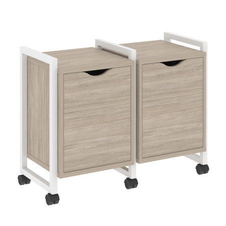 Loft Тумба на колесных опорах VR.L-TN-2.K Дуб Аттик/Металл Белый 970*460*767