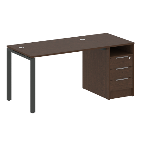 Metal System Рабочая станция с тумбой на П-образном м/к БП.РС-СТП-1.2 Венге Цаво/Металл Антрацит 1612*720*750 Metal System Рабочая станция с тумбой на П-образном м/к БП.РС-СТП-1.2 Венге Цаво/Металл Антрацит 1612*720*750