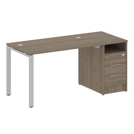 Metal System Рабочая станция с тумбой на П-образном м/к БП.РС-СТП-1.2 Вяз Благородный/Металл Серый 1612*720*750 Metal System Рабочая станция с тумбой на П-образном м/к БП.РС-СТП-1.2 Вяз Благородный/Металл Серый 1612*720*750