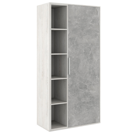 B-tone BTN36150031 Шкаф комбинированный 935x450x1917 сосна бетон светлый