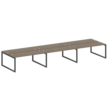 Metal System Quattro Рабочая станция на 6 раб. мест на О-образном м/к 50БО.СМ-6.5 Вяз Благородный/Металл Антрацит 5400*1475*750