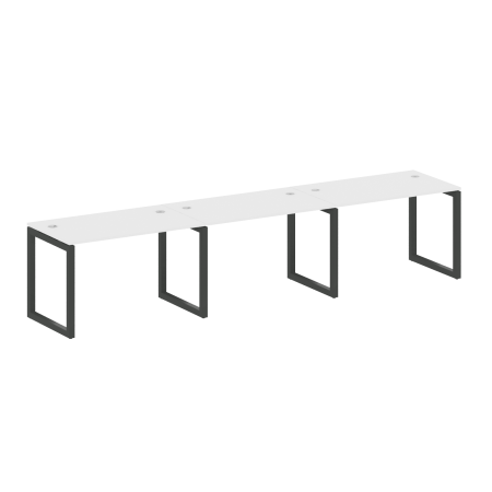 Metal System Quattro Рабочая станция на 3 места на О-образном м/к 50БО.СМ-3.2 Белый/Металл Антрацит 3600*720*750