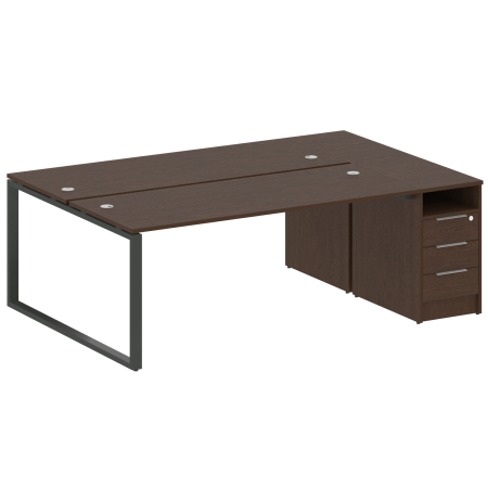 Metal System Рабочая станция с тумбой на О-образном м/к БО.РС-СТП-2.5 Венге Цаво/Металл Антрацит 2212*1475*750 Metal System Рабочая станция с тумбой на О-образном м/к БО.РС-СТП-2.5 Венге Цаво/Металл Антрацит 2212*1475*750