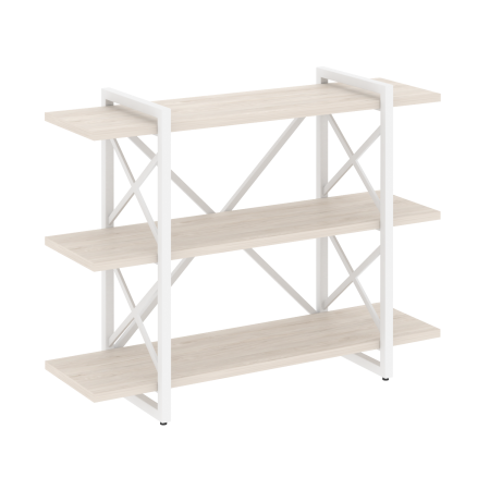 Loft Стеллаж на рег. опорах-3 полки VR.L-MST.O-3.8V Денвер Светлый/Металл Белый 1200*400*910