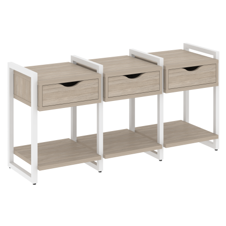 Loft Тумба на регулируемых опорах VR.L-TN-4.O Дуб Аттик/Металл Белый 1440*460*719