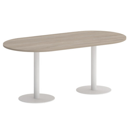 Home Office Стол овальный VR.SP-5-180.1 Дуб Аттик/Металл Белый 1800*900*753 Home Office Стол овальный VR.SP-5-180.1 Дуб Аттик/Металл Белый 1800*900*753