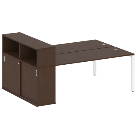 Metal System Рабочая станция с шкафом-купе на П-образном м/к БП.РС-СШК-2.5 Т Венге Цаво/Металл Белый 2210*1475*1098 Metal System Рабочая станция с шкафом-купе на П-образном м/к БП.РС-СШК-2.5 Т Венге Цаво/Металл Белый 2210*1475*1098