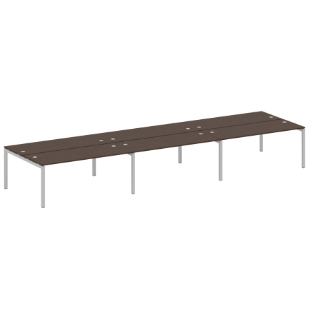 Metal System Quattro Рабочая станция на 6 раб. мест на П-образном м/к 50БП.СМ-6.5 Венге Цаво/Металл Серый 5400*1475*750