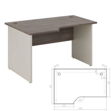 New Line NLN36315331 Стол эргономичный левый 1350x900x750 дуб шамони темный New Line NLN36315331 Стол эргономичный левый 1350x900x750 дуб шамони темный