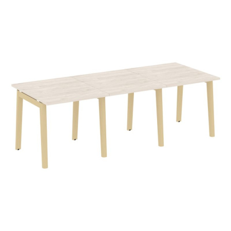 Onix Wood Стол переговорный (3 столешницы) OW.PRG-3.0 Денвер Светлый/Дуб Светлый/Металл Белый 2340*980*750
