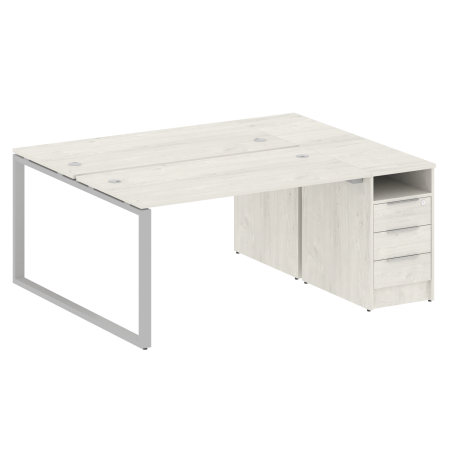 Metal System Рабочая станция с тумбой на О-образном м/к БО.РС-СТП-2.3 Дуб Наварра/Металл Серый 1812*1475*750 Metal System Рабочая станция с тумбой на О-образном м/к БО.РС-СТП-2.3 Дуб Наварра/Металл Серый 1812*1475*750