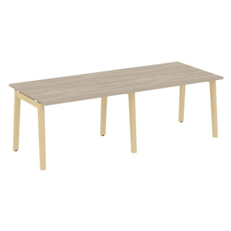 Onix Wood Стол переговорный (2 столешницы) OW.PRG-2.2 Дуб Аттик/Дуб Светлый/Металл Белый 2360*980*750