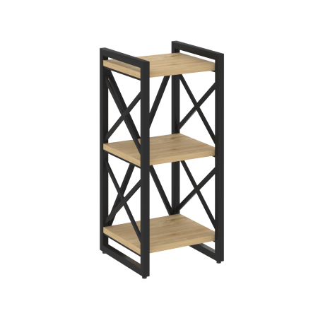 Loft Стеллаж на рег. опорах-3 полки VR.L-MST.O-3.4 Тиквуд Светлый/Металл Черный 400*400*910