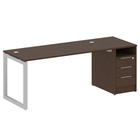 Metal System Quattro Рабочая станция с тумбой на О-образном м/к 50БО.РС-СТП-1.4 Венге Цаво/Металл Серый 2012*720*750 Metal System Quattro Рабочая станция с тумбой на О-образном м/к 50БО.РС-СТП-1.4 Венге Цаво/Металл Серый 2012*720*750