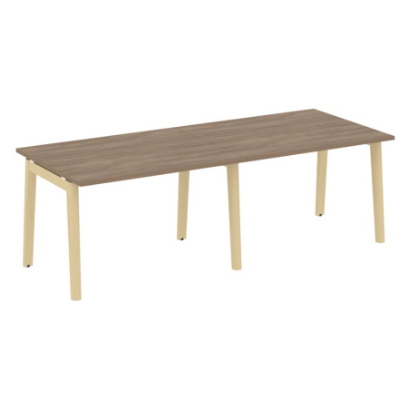 Onix Wood Стол переговорный (2 столешницы) OW.PRG-2.2 Дуб Аризона/Дуб Светлый/Металл Белый 2360*980*750