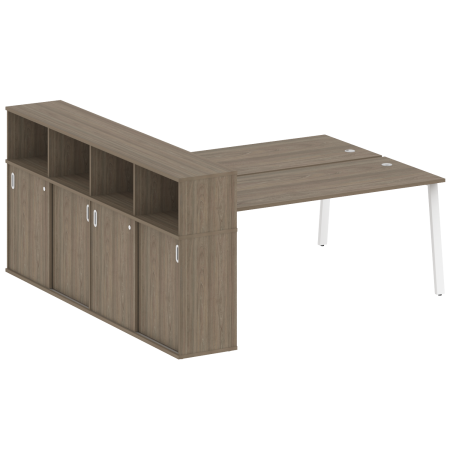 Metal System Рабочая станция с шкафом-купе на А-образном м/к БА.РС-СШК-4.5 Т Вяз Благородный/Металл Белый 2210*2332*1098 Metal System Рабочая станция с шкафом-купе на А-образном м/к БА.РС-СШК-4.5 Т Вяз Благородный/Металл Белый 2210*2332*1098