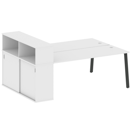 Metal System Рабочая станция с шкафом-купе на А-образном м/к БА.РС-СШК-2.5 Т Белый/Металл Антрацит 2210*1475*1098 Metal System Рабочая станция с шкафом-купе на А-образном м/к БА.РС-СШК-2.5 Т Белый/Металл Антрацит 2210*1475*1098