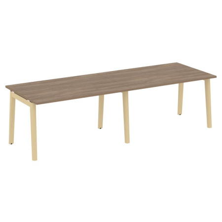 Onix Wood Стол переговорный (2 столешницы) OW.PRG-2.3 Дуб Аризона/Дуб Светлый/Металл Белый 2760*980*750