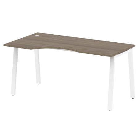 Metal System Стол криволинейный левый на А-образном м/к БА.СА-1 (L) Вяз Благородный/Металл Белый 1600*900*750 Metal System Стол криволинейный левый на А-образном м/к БА.СА-1 (L) Вяз Благородный/Металл Белый 1600*900*750