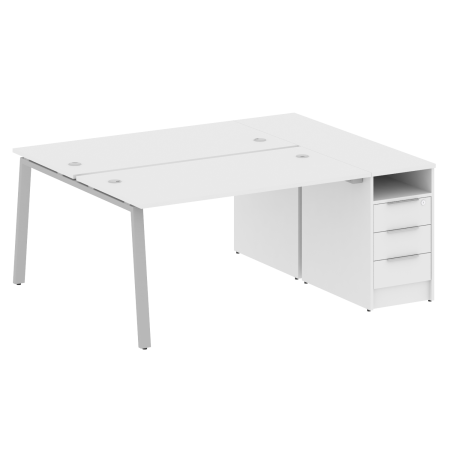 Metal System Рабочая станция с тумбой на А-образном м/к БА.РС-СТП-2.3 Белый/Металл Серый 1812*1475*750 Metal System Рабочая станция с тумбой на А-образном м/к БА.РС-СТП-2.3 Белый/Металл Серый 1812*1475*750