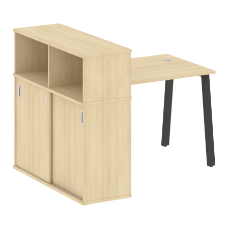 Metal System Стол письменный с шкафом-купе на А-образном м/к БА.РС-СШК-3.1 Т Акация Лорка/Металл Антрацит 1410*1120*1098 Metal System Стол письменный с шкафом-купе на А-образном м/к БА.РС-СШК-3.1 Т Акация Лорка/Металл Антрацит 1410*1120*1098