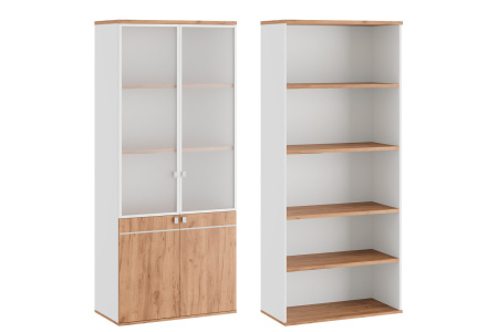 Tess TES38150021 Шкаф для бумаг со стеклом (стекло в раме) 900x450x2070 дуб крафт золотой Tess TES38150021 Шкаф для бумаг со стеклом (стекло в раме) 900x450x2070 дуб крафт золотой