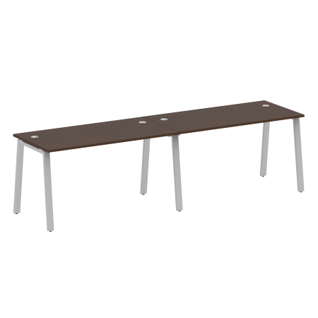 Metal System Рабочая станция на 2 места на А-образном м/к БА.СМ-2.3 Венге Цаво/Металл Серый 2800*720*750 Metal System Рабочая станция на 2 места на А-образном м/к БА.СМ-2.3 Венге Цаво/Металл Серый 2800*720*750