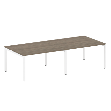 Metal System Quattro Переговорный стол (2 столешницы) на П-образном м/к 50БП.ПРГ-2.3 Вяз Благородный/Металл Белый 2800*1235*750