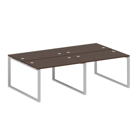 Metal System Рабочая станция на 4 места на О-образном м/к БО.СМ-4.2 Венге Цаво/Металл Серый 2400*1475*750 Metal System Рабочая станция на 4 места на О-образном м/к БО.СМ-4.2 Венге Цаво/Металл Серый 2400*1475*750