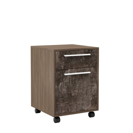 B-tone BTN36130242 Тумба подкатная 2 ящика 450x450x622 Дуб Урбан бетон темный