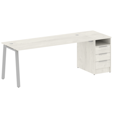 Metal System Рабочая станция с тумбой на А-образном м/к БА.РС-СТП-1.5 Дуб Наварра/Металл Серый 2212*720*750 Metal System Рабочая станция с тумбой на А-образном м/к БА.РС-СТП-1.5 Дуб Наварра/Металл Серый 2212*720*750