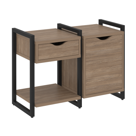 Loft Тумба на регулируемых опорах VR.L-TN-3.O Дуб Аризона/Металл Черный 970*460*719