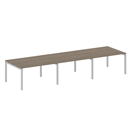 Metal System Quattro Переговорный стол (3 столешницы) на П-оразном м/к 50БП.ПРГ-3.3 Вяз Благородный/Металл Серый 4200*1235*750