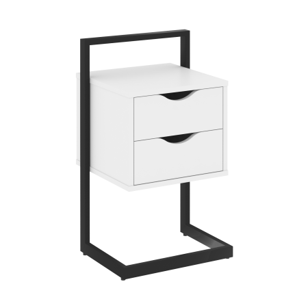Loft Тумба приставная VR.L-PY2 Белый Бриллиант/Металл Черный 450*409*792