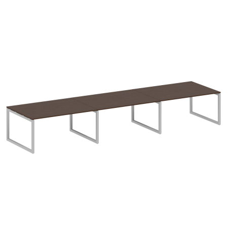 Metal System Quattro Переговорный стол (3 столешницы) на О-оразном м/к 50БО.ПРГ-3.4 Венге Цаво/Металл Серый 4800*1235*750