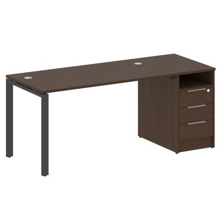 Metal System Рабочая станция с тумбой на П-образном м/к БП.РС-СТП-1.3 Венге Цаво/Металл Антрацит 1812*720*750 Metal System Рабочая станция с тумбой на П-образном м/к БП.РС-СТП-1.3 Венге Цаво/Металл Антрацит 1812*720*750