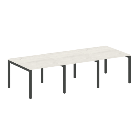 Metal System Quattro Переговорный стол (3 столешницы) на П-оразном м/к 50БП.ПРГ-3.1 Дуб Наварра/Металл Антрацит 3000*1235*750
