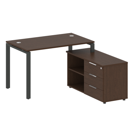 Metal System Рабочая станция с тумбой на П-образном м/к БП.РС-СТС-2.2 (R) Венге Цаво/Металл Антрацит 1300*1520*750 Metal System Рабочая станция с тумбой на П-образном м/к БП.РС-СТС-2.2 (R) Венге Цаво/Металл Антрацит 1300*1520*750