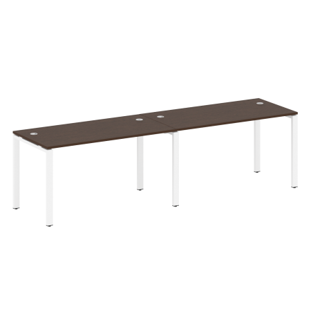 Metal System Рабочая станция на 2 места на П-образном м/к БП.СМ-2.3 Венге Цаво/Металл Белый 2800*720*750 Metal System Рабочая станция на 2 места на П-образном м/к БП.СМ-2.3 Венге Цаво/Металл Белый 2800*720*750