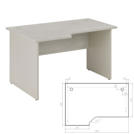 New Line NLN36315321 Стол эргономичный левый 1350x900x750 дуб шамони светлый New Line NLN36315321 Стол эргономичный левый 1350x900x750 дуб шамони светлый