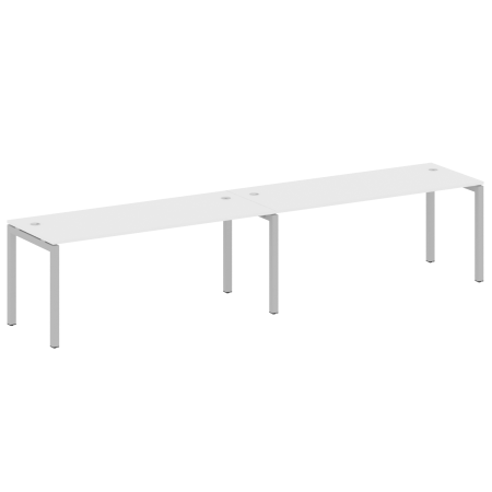 Metal System Quattro Рабочая станция на 2 места на П-образном м/к 50БП.СМ-2.5 Белый/Металл Серый 3600*720*750
