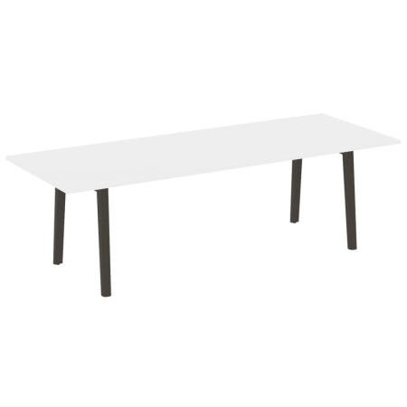 Onix Wood Direct Стол переговорный OW.PRG-25 Белый Бриллиант/Дуб Темный/Металл Антрацит 2580*980*750