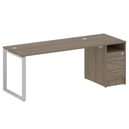 Metal System Рабочая станция с тумбой на О-образном м/к БО.РС-СТП-1.4 Вяз Благородный/Металл Серый 2012*720*750 Metal System Рабочая станция с тумбой на О-образном м/к БО.РС-СТП-1.4 Вяз Благородный/Металл Серый 2012*720*750