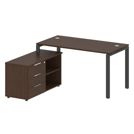 Metal System Рабочая станция с тумбой на П-образном м/к БП.РС-СТС-2.3 (L) Венге Цаво/Металл Антрацит 1500*1520*750 Metal System Рабочая станция с тумбой на П-образном м/к БП.РС-СТС-2.3 (L) Венге Цаво/Металл Антрацит 1500*1520*750