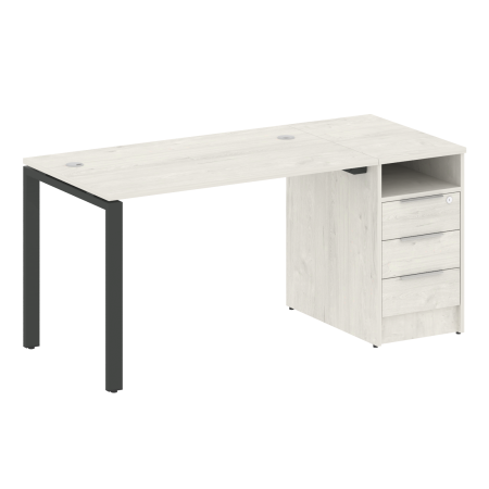 Metal System Рабочая станция с тумбой на П-образном м/к БП.РС-СТП-1.2 Дуб Наварра/Металл Антрацит 1612*720*750 Metal System Рабочая станция с тумбой на П-образном м/к БП.РС-СТП-1.2 Дуб Наварра/Металл Антрацит 1612*720*750